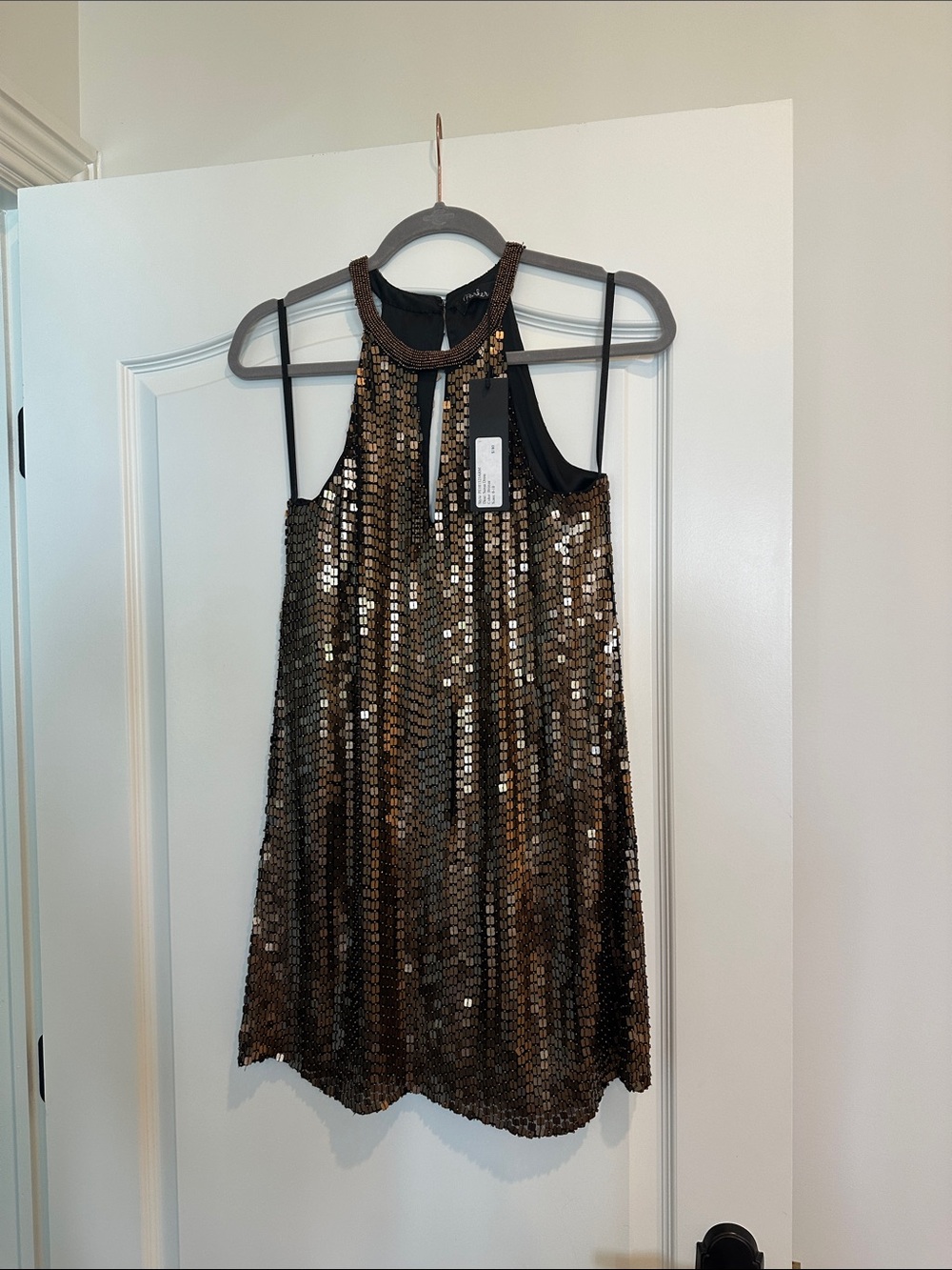 NWT Parker Bronze Sequin Mini Dress